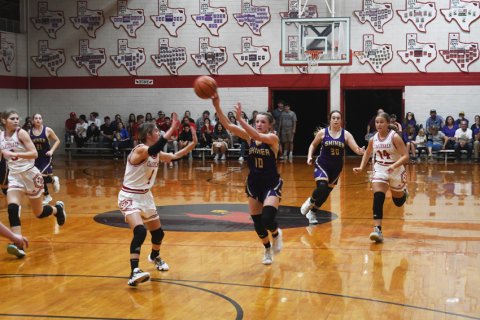 Callie Sevcik sends a ball down court. Photo by Mark Lube.