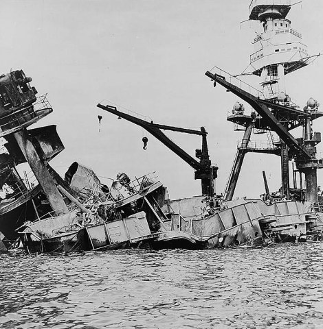 Wreckage of USS Arizona, Pearl Harbor, Hawaii, December 7, 1941 Courtesy of Library of Congress
