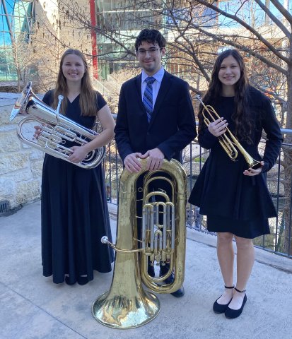 Pictured are, left to right, Brianna Sofka, Aiden Collins, and Brooke Palmer.