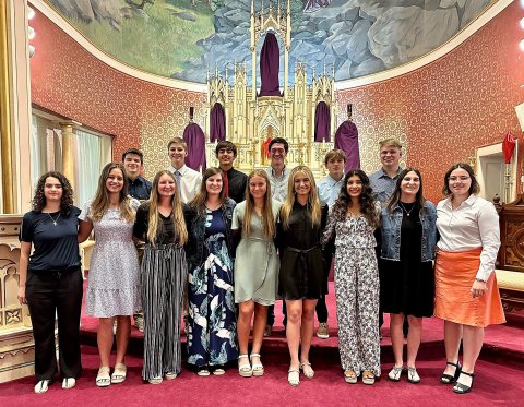 Pictured are, back row, left to right, Gus Collins, Cody Malinovsky, Zeke Rodriguez, Holden Jacobs, Hunter Zella, and Tate Anders; front row, left to right, Emersen Linn, Jessica Fikac, Kennedy Dodson, Samantha Moeller, Avery Pesek, Dallyn Pesek, Petra Koch, Emily Moeller, and Erica Hunke.