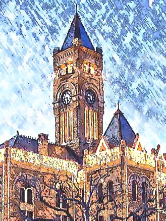 Lavaca County Courthouse - Art by Murray Montgomery