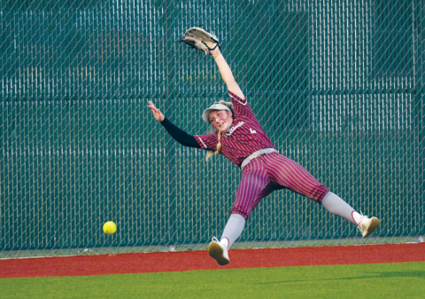 Ella Amsden almost made a brilliant catch vs. Lytle. Dean Kibler/Eyewitness News