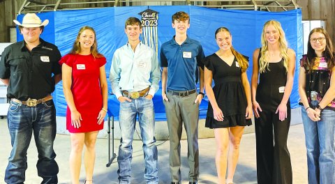 Front row (L-R) Connor Barton, Julia Machacek, Grant Kubala, Aidan Miksch, Tamara Otto, Jules Janak, and Colbey Schulze. (not pictured) Kannyn Goehring, Kassandra Rubio, Rachel Matocha, and Kylee Kelley