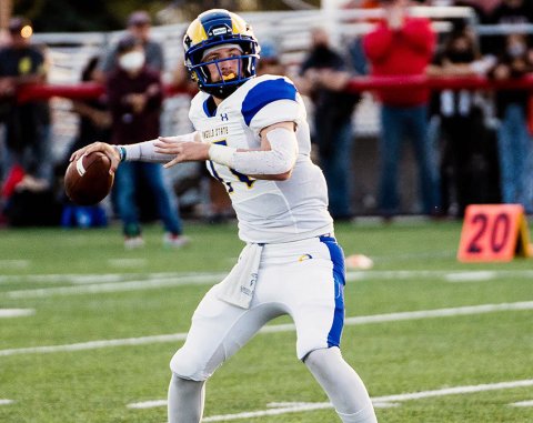 Yoakum grad and San Angelo junior Hagen Garvin and the Rams posted a record of 12-1, losing in the second round of the NCAA Division II playoffs in the 2022 season. Photo courtesy of San Angelo State University.