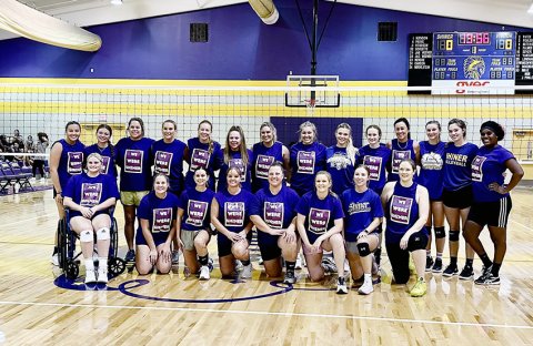The Shiner volleyball team helds its inaugural alumni scrimmage last Saturday with 22 former players on hand to play both the current varsity and junior varsity teams.Bottom row from left are Avery Boedeker, Madison Kalina, Lauren Boehm, Brenda Fluitt, Penny Kupka, Cassie Hamilton, Taylor Wenske and Amber Coble. Top row from left are Madison Chumchal, Riley Rainosek, Lindsey Neskora, Heather Boner, Charissa Christensen, Ashley Boedeker, Maci McDonald, Lauren Hoffman, Makayla Adamek, Emma Herman, Leigh Ann V