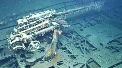 The wreck of German submarine U-166 sits in the Gulf of Mexico south of the Mississippi. Photo courtesy of Tampa Bay Times.