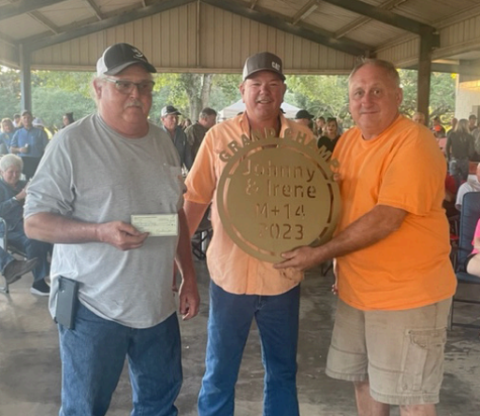 Claiming grand champion at the 2023 M+14 Cookoff tin Moulton on Saturdaywere the Hevay Chevy Cookers, led by Tim Pustejovsky. Photo by Clayton Kelley