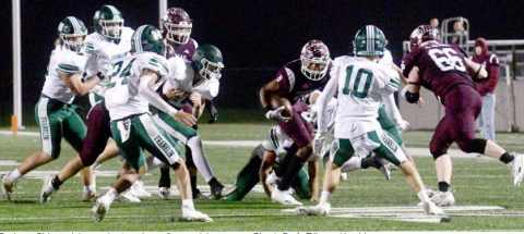 Rashaun Sidney picks up short yardage after receiving a pass. Chuck Grafe Tribune-Herald