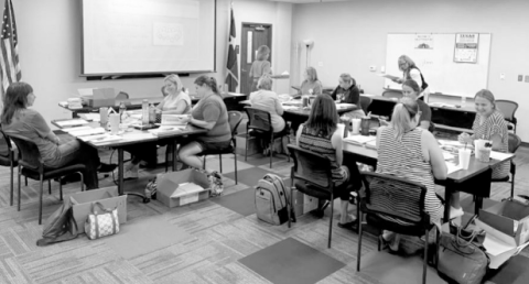 Hallettsville ISD teachers undergo Dyslexia training at the school. The training is made possible from Texas Education Agency grant toward Reading By Design. The grant is for a two-year period from May 2022 to May 2024 and thus far 24 district educators have gone through the program. Contributed photo
