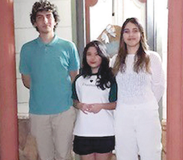 Pictured from left to right are Emmanuel Maria De Angelis from Italy, Huyn “Hannah” Nguyen from Vietnam, and Mar Sierra Martinez from Spain. They, along with Marie Weber from Germany (not pictured) are attending classes at Yoakum High School as foreign exchange students this school year.
