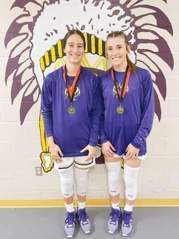 Rylee Vancura (left) and Addy Siegel (right) were named to the Karnes City Tournament All-Tournament Team. Shiner was runner up at the tournament that was played Nov. 30-Dec. 2. Photo courtesy of Kristi Peterson.