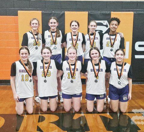 Front row from left are Madi Hubbard, Savannah Durrett, Tinsley Vasek, Taylor Kocian and Allie Garcia. Back row from left are Stella Clifford, Kenzie Springfield, Whitley Lyons, Alexis Malina and Timbarlynn Jones. The team is coached by Courtney Johnson and Patrick Walker. Photo courtesy of Courtney Johnson.