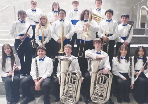 The 2024 Yoakum Junior High Concert Band had 18 students make the All-Region Band. Contributed photo.