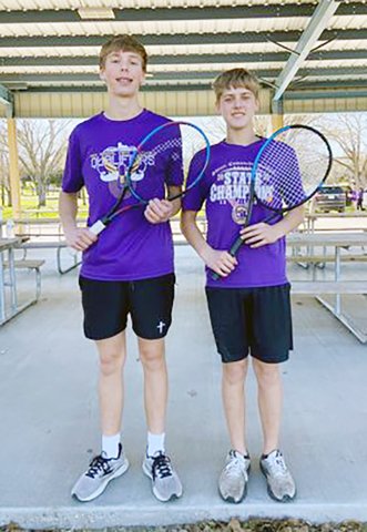 Carson Brown and Aiden Stowe -3rd  place Boys Doubles. Photo courtesy of Desiree Nitsch.