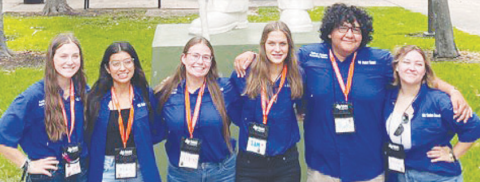 Pictured from left to right are Yoakum High School Student Council members Leah Muenich, Abbie Galvan, Illana Garcia, Samantha Adamek, Rafael Quilpas, Jordyn Eviez. Contributed photo.