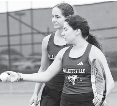 April Leopold, foreground, and Olivia Etzler qualified for the regional tournament for the third year in a row. Chuck Grafe/Tribune-Herald