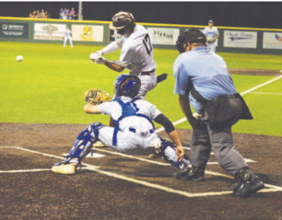 Tanner Wagner hits a RBI double in the first inning vs. Yoakum. Chuck Grafe/ Tribune-Herald