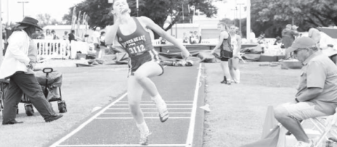 Elena Grahmann went out in a blaze of glory by scoring 26 points in the TAPPS Track and Field Championships. Mark Lube/Shiner Gazette