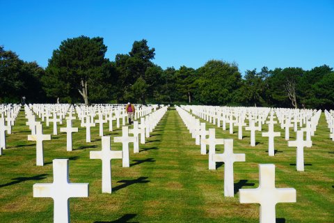 The Normandy American Cemetery in Normandy, France.