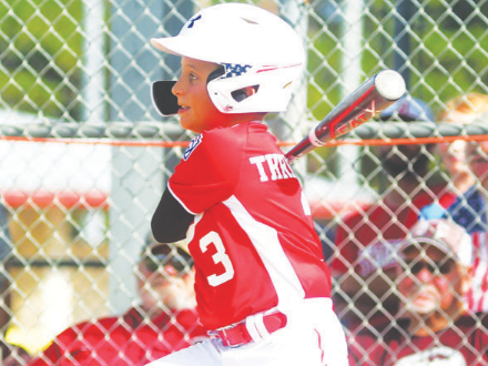 Lead off hitter Brax Threadgill had a hit and scored a run in the Monday evening victory .Chuck Grafe/Tribune-Herald