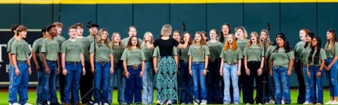The Texas FFA Chorus performed on Wednesday evening, July 10 singing the National Anthem prior to the Houston Astros/Miami Marlins baseball game. The chorus is made up of 30 talented FFA members from throughout the state and were under the direction of Jeanna Baibos. One of the members of the choir is Austin Hunter, a member of the Jersey Village FFA in Houston. He is the son of Heath Hunter and Tammy Hunter and grandson of Nancy Hunter and the late Hallettsville mayor Stephen Hunter. 