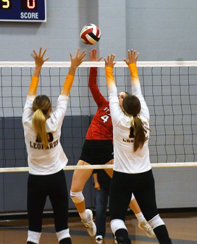 Skylar Mozisek in action for St. Paul against Van Vleck.  Photo by Mark Lube.