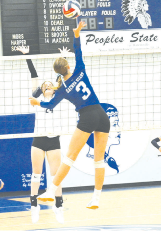 Layne Besetzny attacks during the district opening win over Bracken Christian. Chuck Grafe/Tribune-Herald