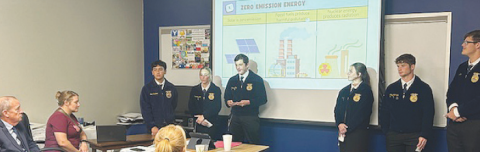Members of the Yoakum High School FFA Team presented on solar farming in preparation for the upcoming District Contest on Nov. 1.