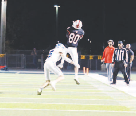 Riley Haas (5) defends a pass in the first quarter. The pass fell incomplete. Chuck Grafe/Tribune-Herald