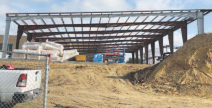 Construction on the YISD CTE Building is pictured above.