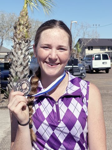 Callie Chrismon came in third place at Victoria Country Club on March 10. Photo courtesy of Michelle Winkenwerder.