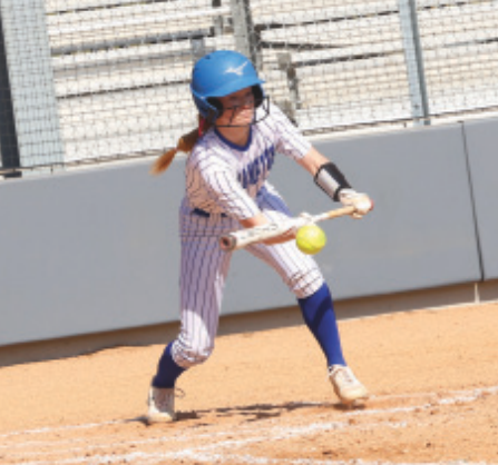 Kenzie Chance puts down a bunt in the Hyde Park game. Chuck Grafe/Tribune-Herald