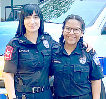 Lavaca County EMS technicians volunteered to help in the Texans Helping Texans program. These two technicians traveled to the Rio Grande Valley from March 28 to April 4 and assisted with south Texas residents stricken by the severe flooding that took place March 26 through 28. From left are Abby Pulatie (paramedic) and Leslie Garcia (advanced EMT). Photo from Lavaca County EMS Facebook