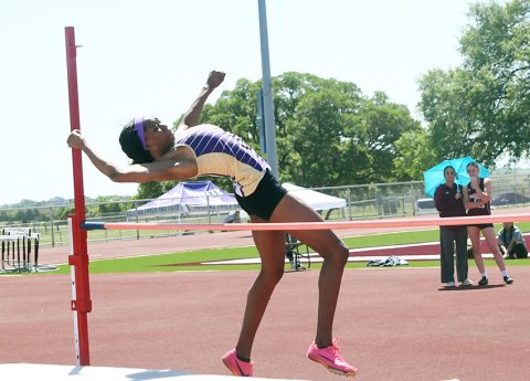 JaMya Wright got eighth in the high jump at the UIL state meet last weekend. Triston Vesely (not shown) competed in the 100-meter dash, placing ninth.  