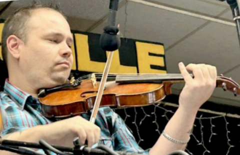 Ziri “Bubba” Hopkins from Spavinaw, Oklahoma. He is the first place winner of the Gone to Texas competition of Fiddlers Frolic.