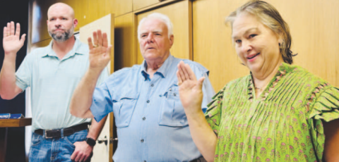 Pictured from left to right are Councilmember Daniel Driskell, City of Yoakum Mayor Carl O’Neill, and Mayor Pro-Tem Tanya Wenzel. Contributed photo.