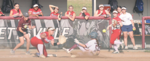 Hanna Zachary, sliding into third with a triple against Columbus April 9, was named Defensive Player of the Year. Photo by Chuck Grafe