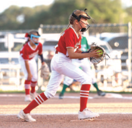 Photo by Chuck Grafe Neely Grahmann pitching vs. Cuero.