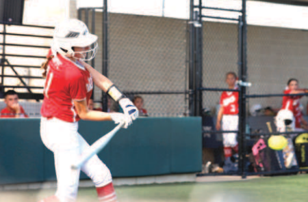 Photo by Chuck Grafe Adley Zappe hits a two-run single during the four-run fourth inning.