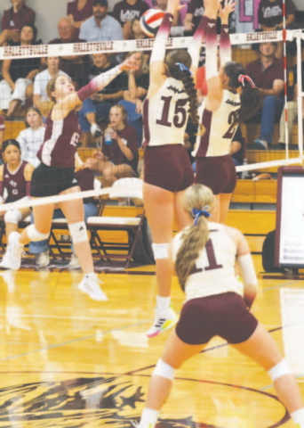 Photo by Chuck Grafe Christine Halata (15) and Alaina Halata (2) versus Gonzales