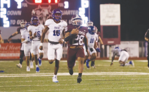 Photo by Chuck Grafe Traydon Williams shows the Rice defense his taillights on a 70-yard touchdown run in the first period.