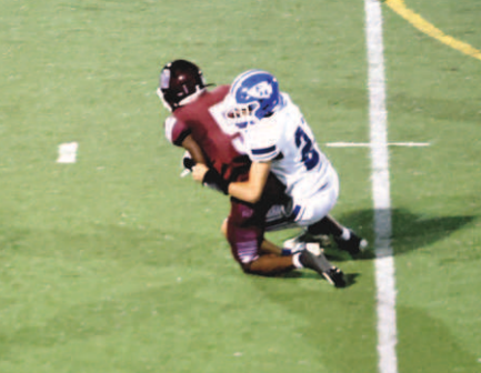 Photo by Chuck Grafe Jayden Schindler sacks Ethan Martinez