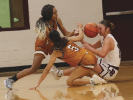 Addison Matula uses her noggin to make a third period steal. Photo by Chuck Grafe
