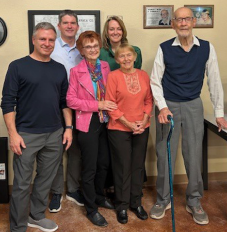 Pictured in back are Tom and Michelle Brennan and in front, Eric Rabbanian, Judi Hewitt and Doris and Robert Zumwalt. The Lavaca County Museum has a new research facility in the Zumwalt’s names. Photo by Clayton Kelley