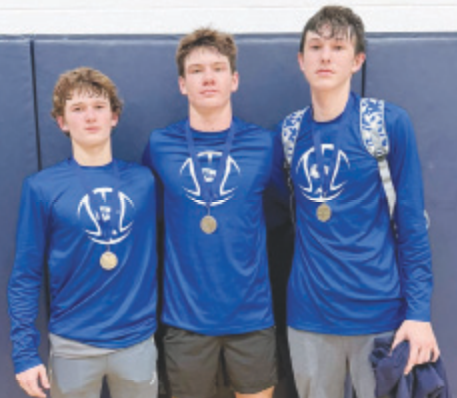 Contributed Photo From left, Dillon Goedrich, Kolby Haas and Shooter Laqua were named to the all-tournament team