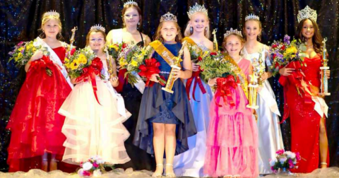 Left to Right: Front Row 1st Runner-Up: Laila Jalufka, Young Miss Hallettsville: Addisyn Mozisek, Little Miss Hallettsville: Jaycee Grasshoff. Back Row 1st Runner-Up: Grace Kochelek, 1st Runner-Up: Kaylie Hotz, Jr. Miss Hallettsville: Jaedyn Grahmann, 1st Runner-Up: Peyton Koerth, Miss Hallettsville: Kadence McCloud Photo by: Studio94