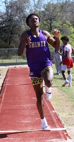Quincy Jones got second in the triple jump with a jump of 40 feet, 4 inches and also ran on all three relay teams. Photo by Mark Lube.