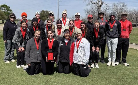 The Shiner St. Paul golf teams hosted a tournament in Gonzales last week. Photo courtesy of Nicco Brown.