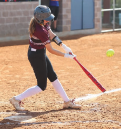 Photo by Chuck Grafe Taylor Yeatts, shown in the Weimar Tournament, had three hits in the come-frombehind victory over Columbus.