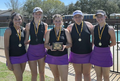  From left is Jaleigh Ramirez, Evy Johnson, Akin, Jessica Whiddon and Raleigh Moore. Photo courtesy of Michelle Winkenwerder.